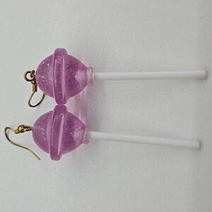 ✨2/$10✨ Pink Resin Saturn Drop Sterling Silver Elements Earrings 2.5''